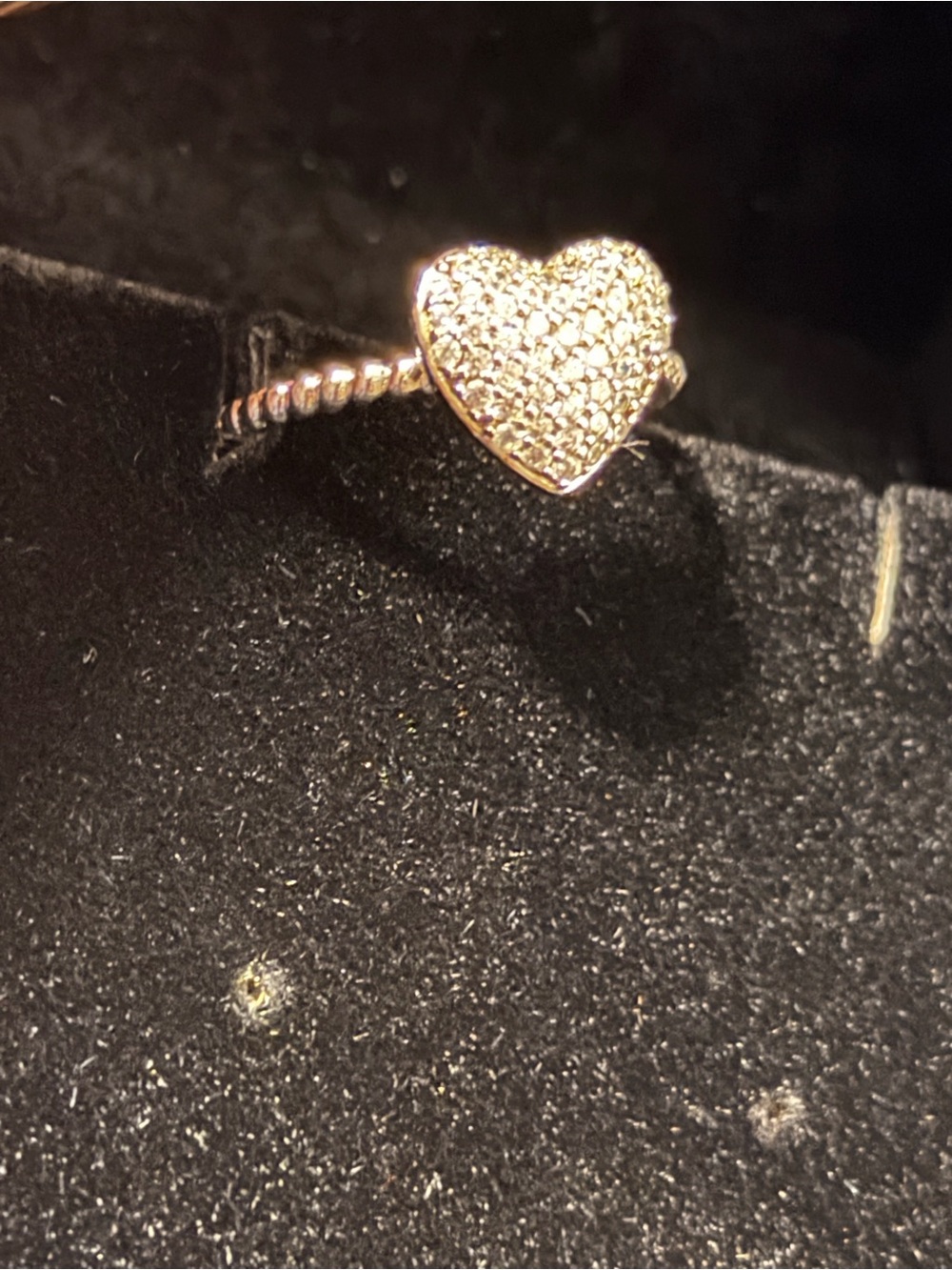 Heart Pavé CZ Ring in sterling Silver